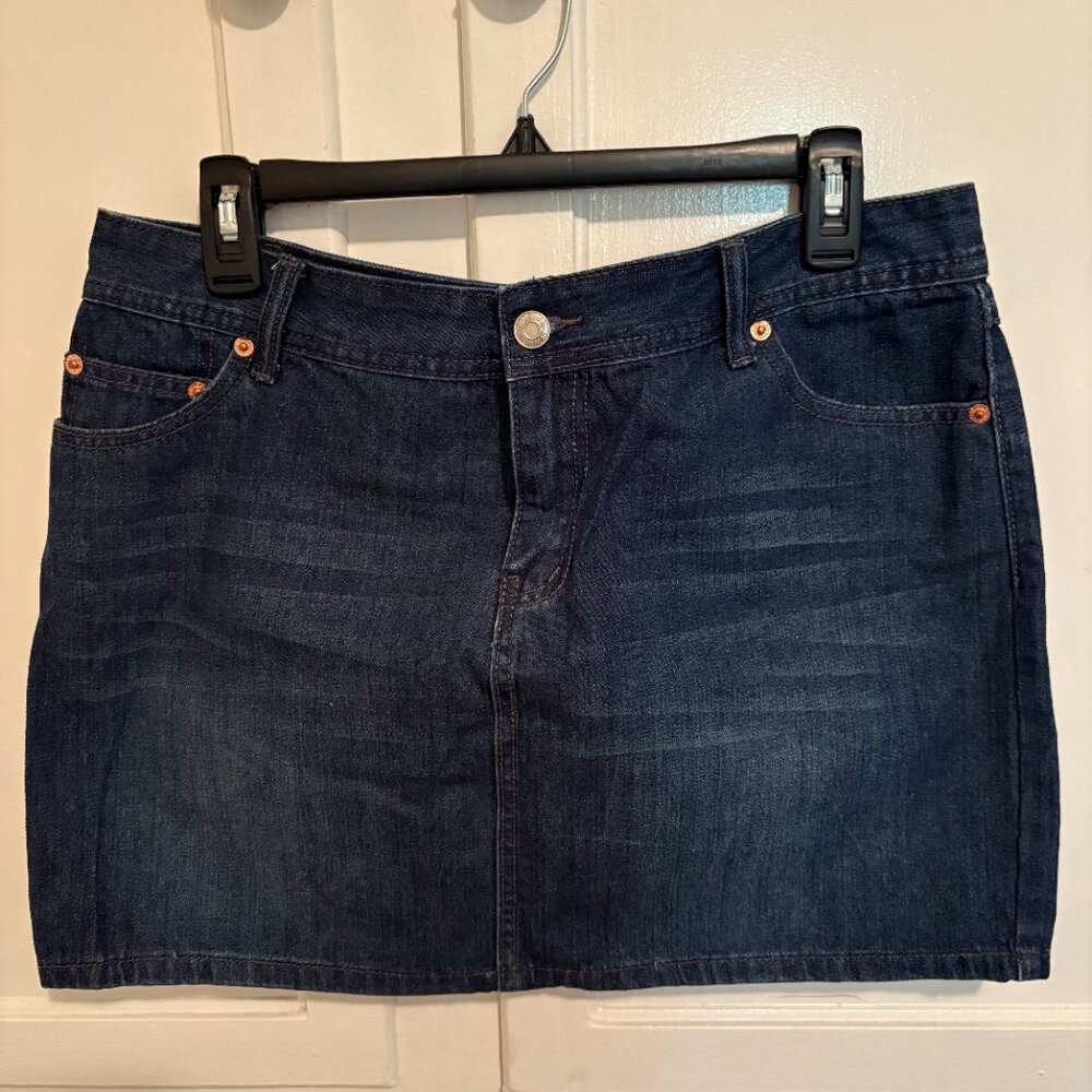 Large Dark Denim Mini Skirt